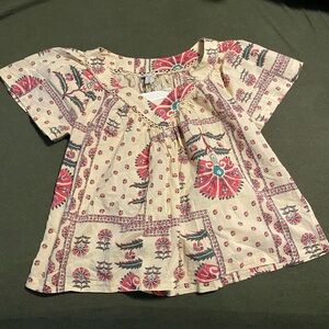 Brand new with Tags - Hippie  Floral Print Short-Sleeve Peasant Top